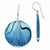 Sterling Silver Mother of Pearl Blue Disc Earrings