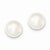 Sterling Silver 11-11.5mm White FW Cult. Button Pearl Stud Earrings