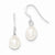 Sterling Silver White 8-9mm Freshwater Cultured Pearl Dangle Earrings