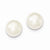 Sterling Silver 10-10.5mm White FW Cult. Button Pearl Stud Earrings