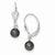 Sterling Silver 6-7mm Black Freshwater CulturedPearl Leverback Earrings
