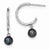 Sterling Silver 6-6.5mm Black Freshwater Cultured Pearl Earrings
