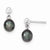 Sterling Silver 7-8mm Black Freshwater Cultured Pearl Earrings