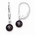 Sterling Silver 6-7mm Black Freshwater CulturedPearl Leverback Earrings