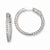 Sterling Silver Rhodium-plated In & Out CZ Hinged Hoop Earrings