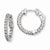 Sterling Silver Rhodium-plated CZ In & Out Hinged Hoop Earrings