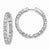 Sterling Silver Rhodium-plated CZ In & Out Hinged Hoop Earrings