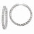 Sterling Silver Rhodium-plated CZ In & Out Hinged Hoop Earrings