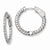Sterling Silver Rhodium-plated CZ In & Out Hinged Hoop Earrings