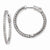 Sterling Silver Rhodium-plated CZ In & Out Hinged Hoop Earrings