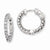 Sterling Silver Rhodium-plated CZ In & Out Hinged Hoop Earrings