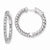 Sterling Silver Rhodium-plated CZ In & Out Hinged Hoop Earrings