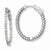 Sterling Silver Rhodium-plated CZ Hinged Oval Hoop Earrings