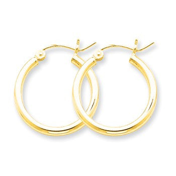 Sterling Silve 2x20mm Round Hoop Earrings