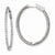 Sterling Silver Rhodium-plated CZ Hinged Oval Hoop Earrings
