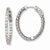 Sterling Silver Rhodium-plated CZ Hinged Oval Hoop Earrings