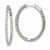 Sterling Silver Rhodium-plated CZ Hinged Oval Hoop Earrings