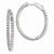 Sterling Silver Rhodium-plated CZ Hinged Oval Hoop Earrings