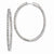 Sterling Silver Rhodium-plated CZ Hinged Oval Hoop Earrings