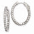 Sterling Silver Rhodium-plated CZ Hinged Oval Hoop Earrings