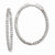 Sterling Silver Rhodium-plated CZ Hinged Oval Hoop Earrings