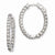 Sterling Silver Rhodium-plated CZ Hinged Oval Hoop Earrings