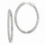 Sterling Silver Rhodium-plated CZ Hinged Oval Hoop Earrings