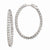 Sterling Silver Rhodium-plated CZ Hinged Oval Hoop Earrings