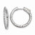 Sterling Silver Rhodium-plated CZ In & Out Hinged Hoop Earrings