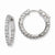 Sterling Silver Rhodium-plated CZ 30 Stone In & Out Hoop Earrings
