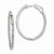 Sterling Silver Rhodium-plated CZ Hinged Oval Hoop Earrings