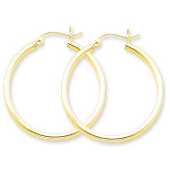 Sterling Silve 2x30mm Round Hoop Earrings