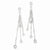 Sterling Silver Wind Chime Dangle Post Earrings