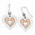 Sterling Silver Polished Heart Rose Gold-plated Heart Dangle Earrings