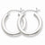 Sterling Silver Rhodium-plated 3mm Round Hoop Earrings