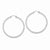 Sterling Silver Diamond-cut 3x55mm Hoop Earrings
