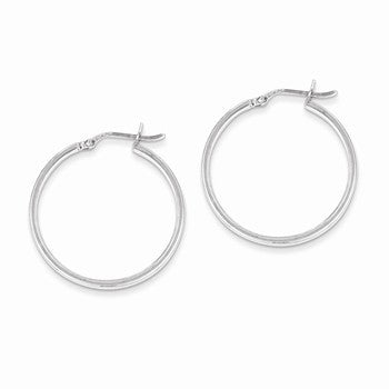 Sterling Silver Rhodium Plated Hinged Earrings
