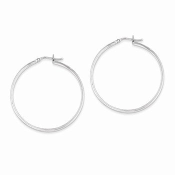 Sterling Silver Rhodium Plated Hinged Earrings