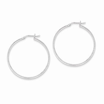 Sterling Silver Rhodium Plated Hinged Earrings