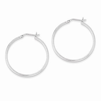 Sterling Silver Rhodium Plated Hinged Earrings