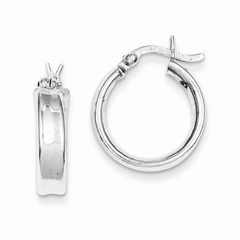 Sterling Silver Rhodium Plated Hoop Earrings
