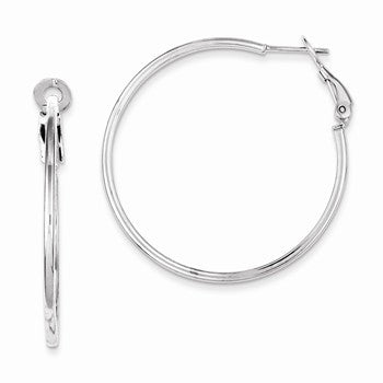 Sterling Silver Rhodium Plated Hinged Earrings