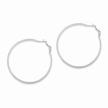 Sterling Silver Rhodium Plated Hinged Earrings