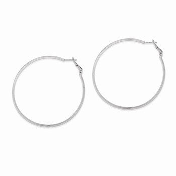 Sterling Silver Rhodium Plated Hinged Earrings