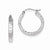 Sterling Silver Rhodium Plated Diamond-cut 3x20mm Hoop Earrings