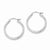 Sterling Silver Rhodium Plated Diamond-cut 3x25mm Hoop Earrings