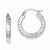 Sterling Silver Diamond-cut 3x20mm Square Tube Hoop Earrings