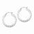 Sterling Silver Diamond-cut 3x30mm Square Tube Hoop Earrings