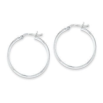 Sterling Silver Rhodium Plated Hinged Earrings