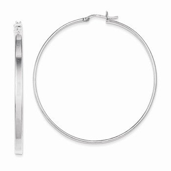 Sterling Silver Rhodium Plated Hoop Earrings